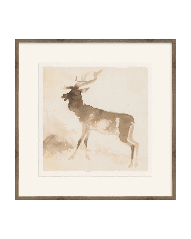 Framed - Matte Walnut - Rag - Warm White Mat / 28.5 x 28.5