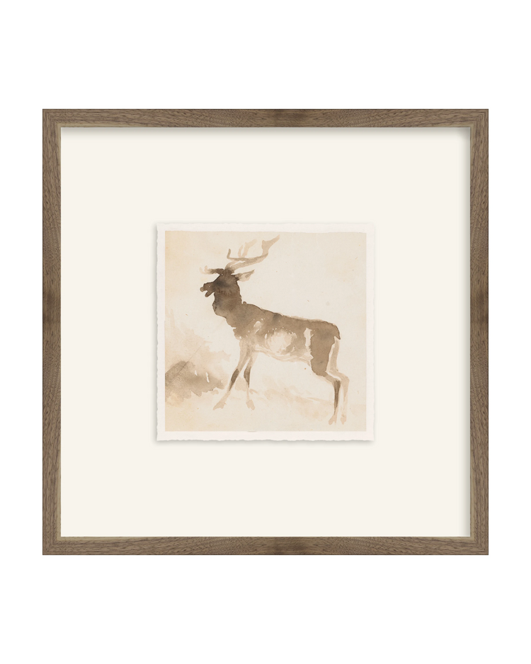 Framed - Matte Walnut - Rag - Warm White Mat / 16.5 x 16.5
