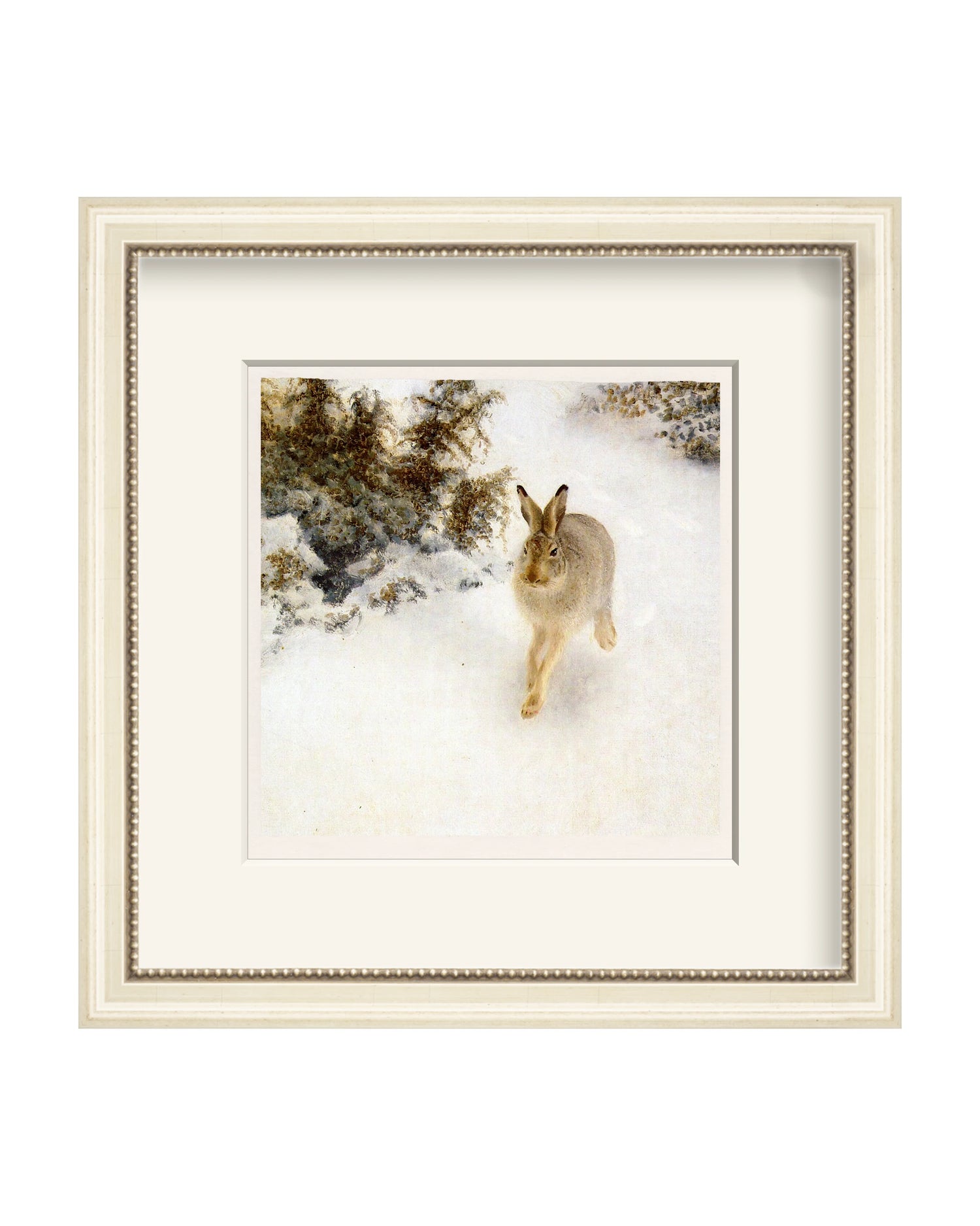 Framed - Antique Ivory - Warm White Mat / 12.13 x 12.25 / Rag