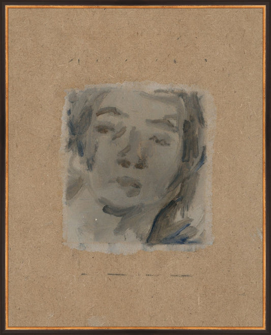 Framed Bemused. Frame: Traditional Black and Gold. Paper: Rag Paper. Art Size: 30x24. Final Size: 31'' X 25''