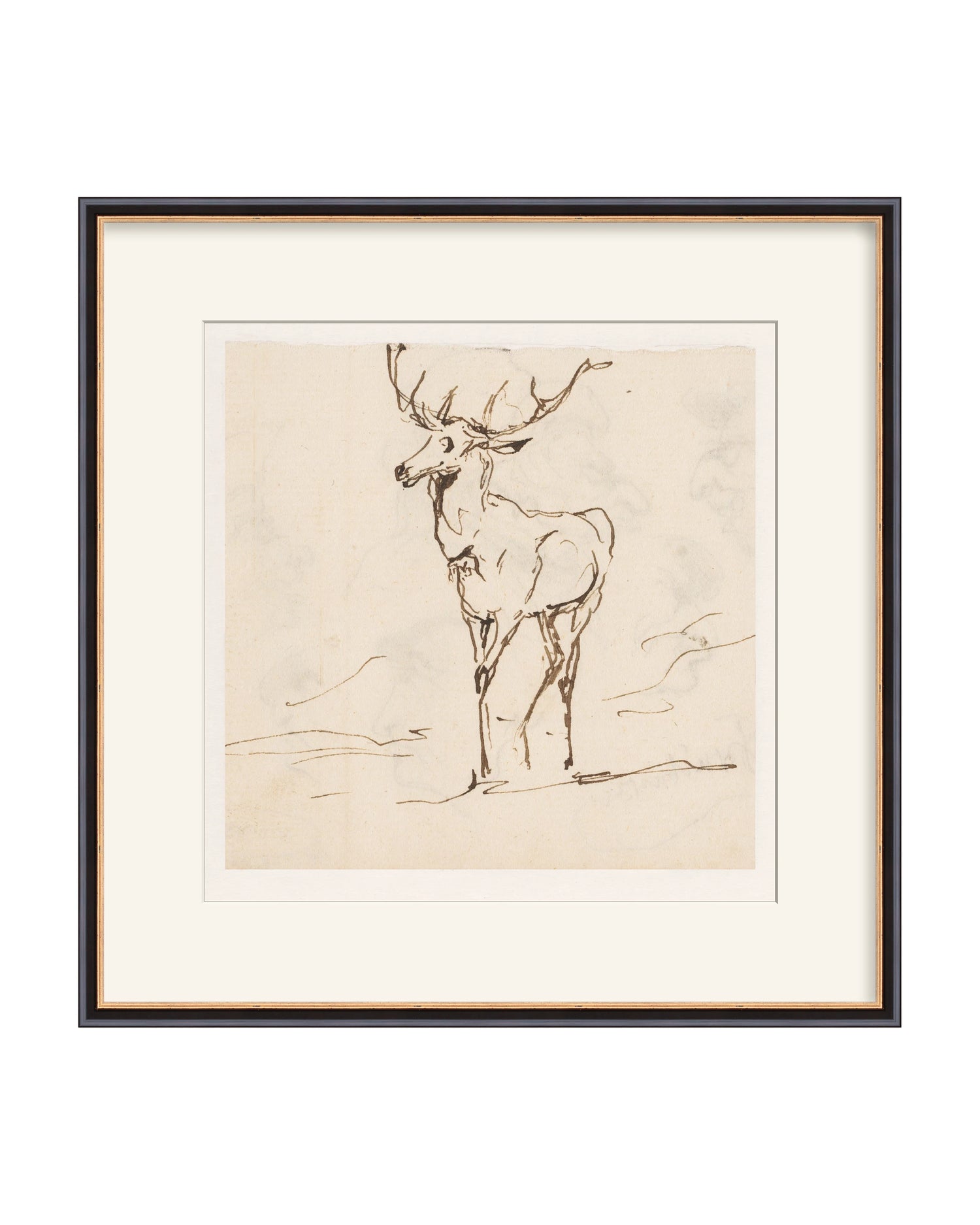 Framed - Traditional Black and Gold - Warm White Mat / 21.31 x 21.5 / Rag