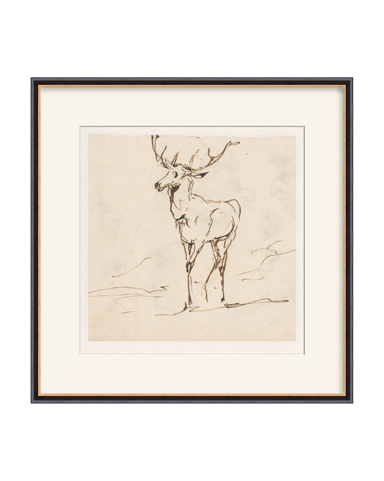 Framed - Traditional Black and Gold - Warm White Mat / 21.31 x 21.5 / Rag