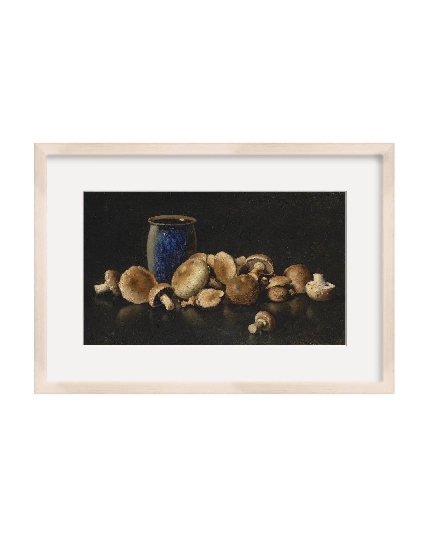 Framed - White Wash Maple - White Mat / 20.5 x 14.31 / Rag Paper