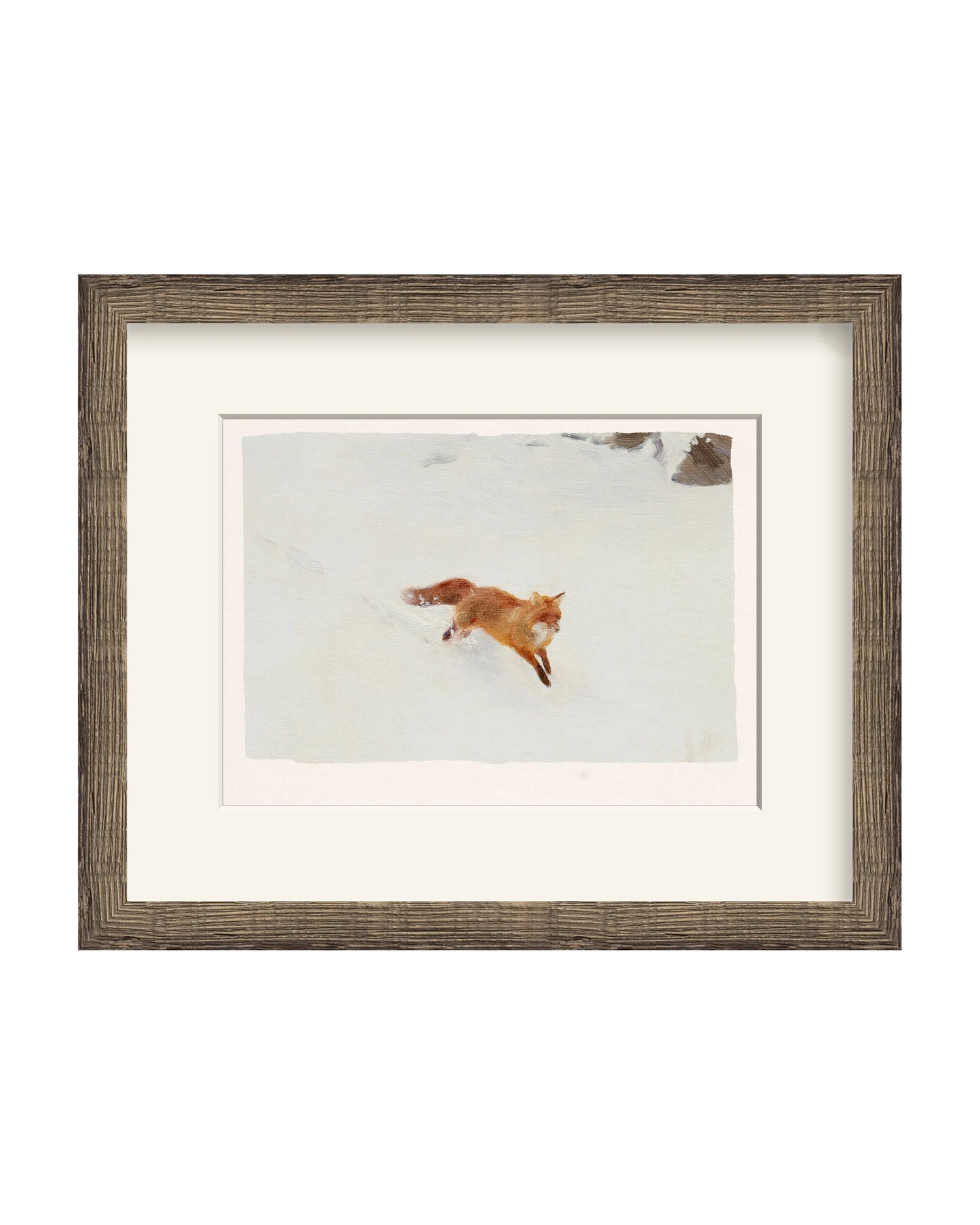 Framed - Driftwood Oak - Warm White Mat / 18.25 x 15 / Rag