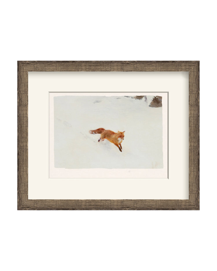 Framed - Driftwood Oak - Warm White Mat / 18.25 x 15 / Rag