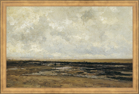 Framed Villerville. Frame: Timeless Gold. Paper: Rag Paper. Art Size: 11x17. Final Size: 12'' X 18''