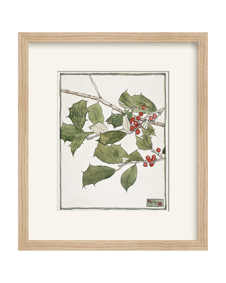 Framed - Matte Oak - Rag - Warm White Mat / 13.5 x 15.5