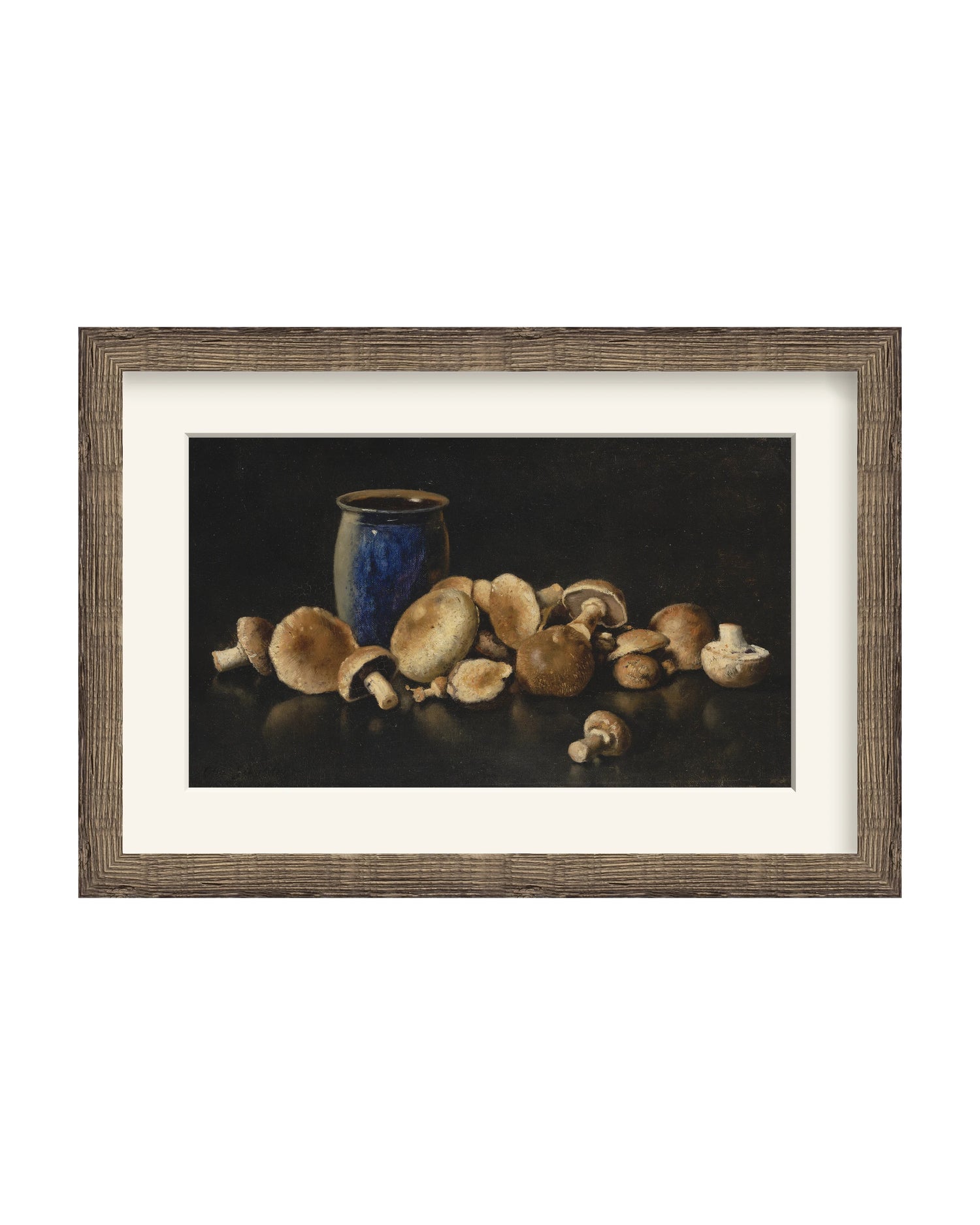 Framed - Driftwood Oak - Warm White Mat / 20.25 x 14.06 / Smooth Paper