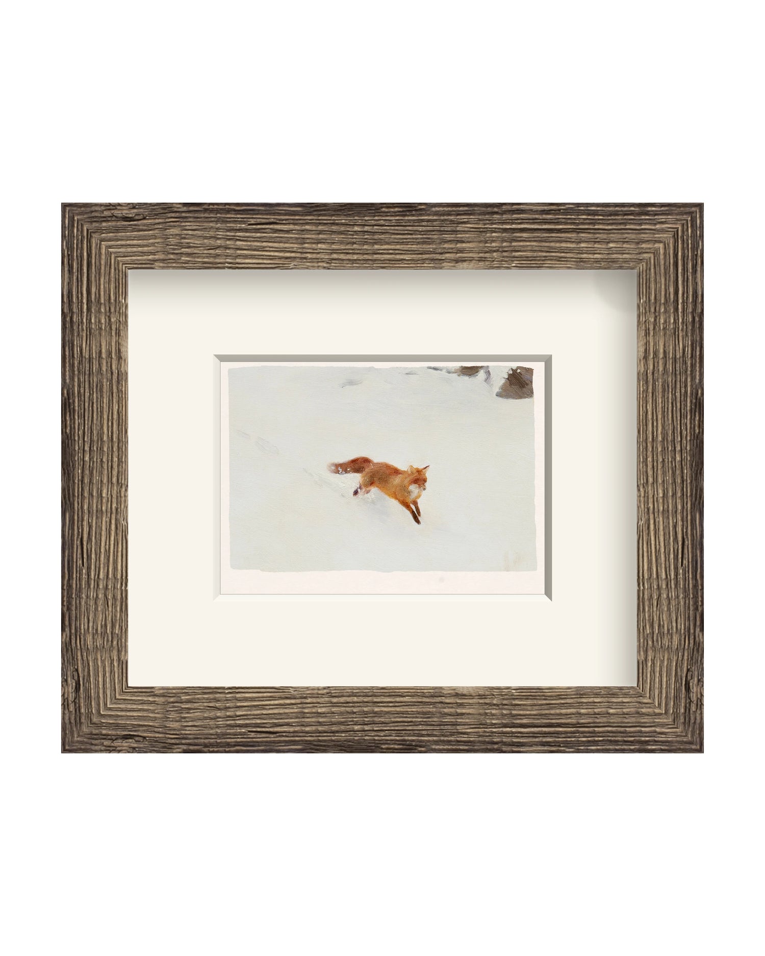 Framed - Driftwood Oak - Warm White Mat / 11.25 x 9.63 / Rag