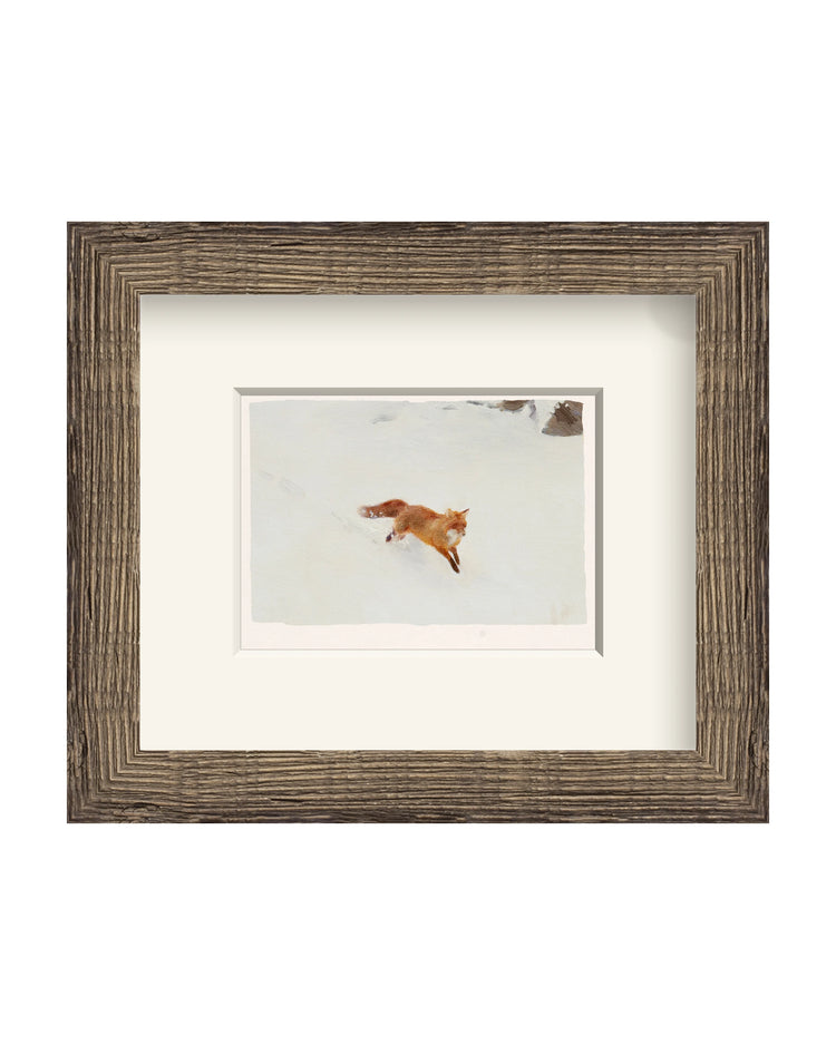 Framed - Driftwood Oak - Warm White Mat / 11.25 x 9.63 / Rag