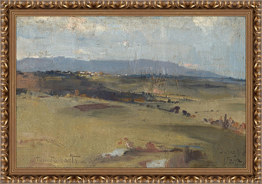 Framed Hills. Frame: Gold Ornate. Paper: Rag Paper. Art Size: 12x18. Final Size: 14'' X 20''