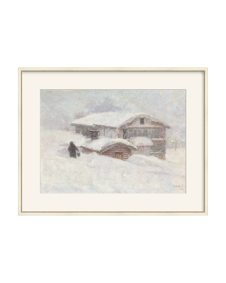 Framed - Antique Ivory - Warm White Mat / 32.75 x 25.56 / Rag Paper