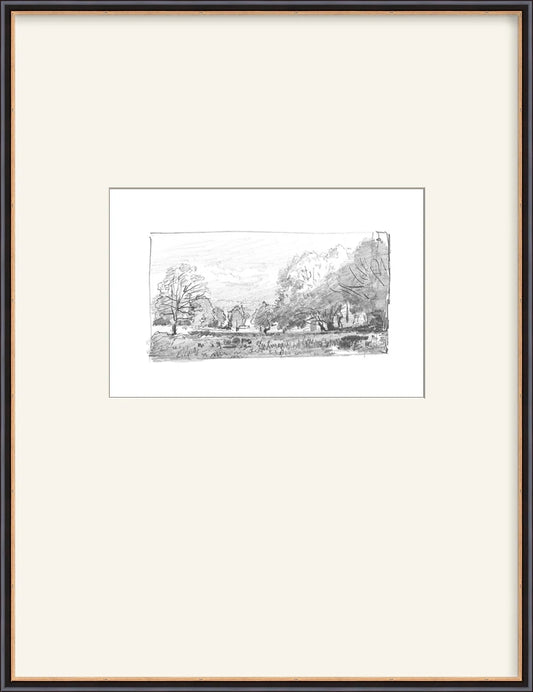 Charcoal Trees 1 - Custom Framed Print with Mat