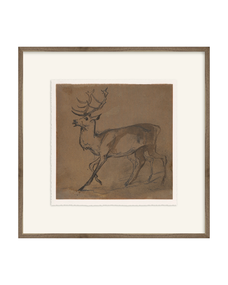 Framed - Matte Walnut - Rag - Warm White Mat / 24.5 x 24.5