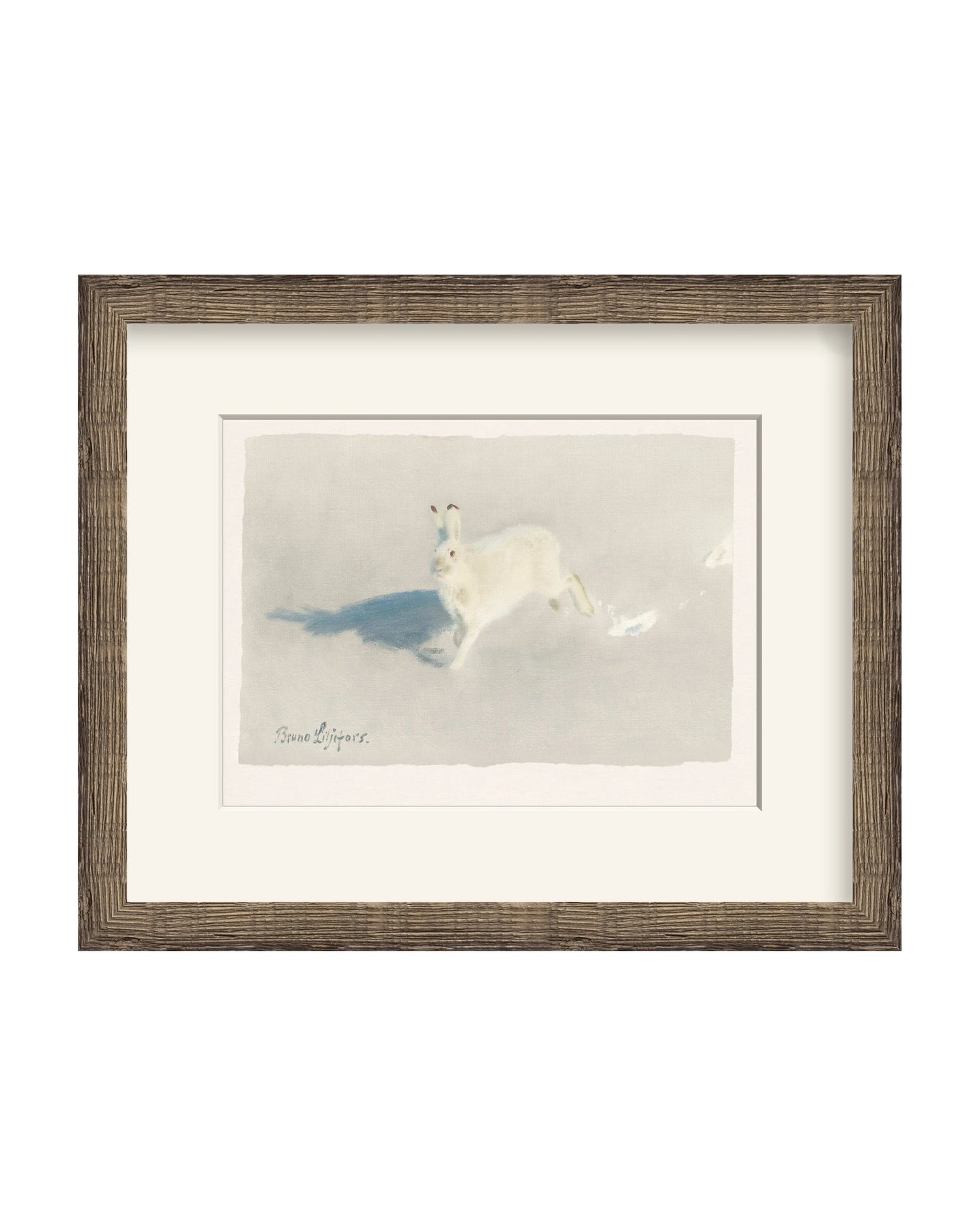 Framed - Driftwood Oak - Warm White Mat / 18.25 x 15 / Rag