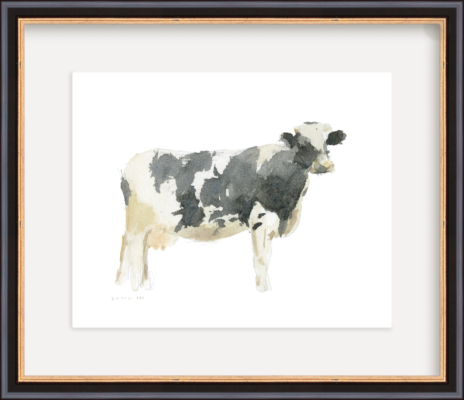 Framed - Traditional Black and Gold & Mat / 14.5 x 12.5