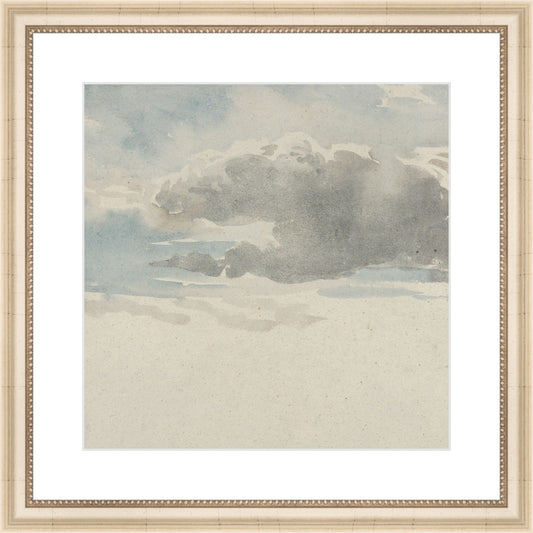 Framed Sky Study V. Frame: Ivory Beaded. Paper: Smooth Paper. Art Size: 10x10. Final Size: 14'' X 14''