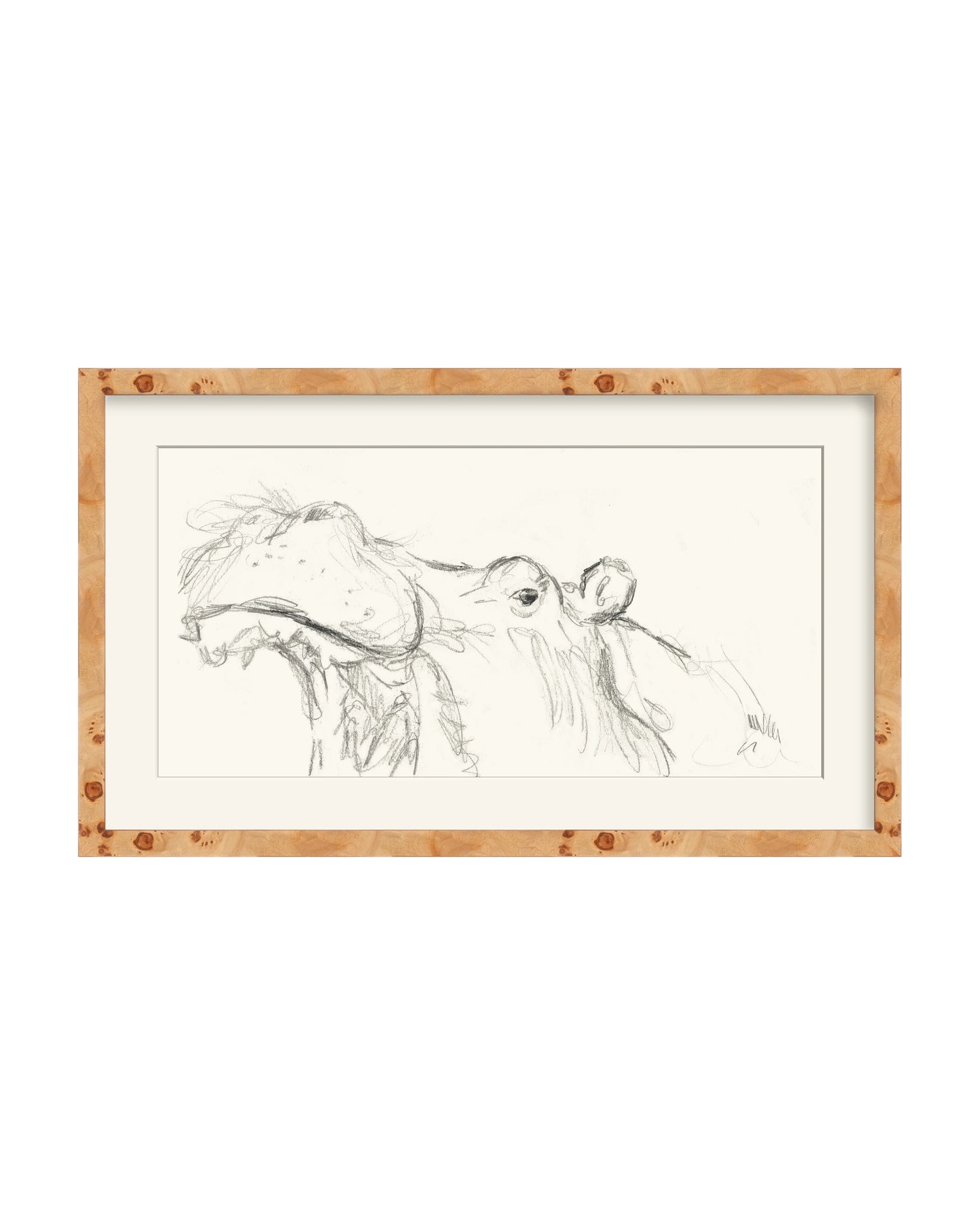Framed - Natural Burlwood - Rag - Warm White Mat / 24.75 x 14.75