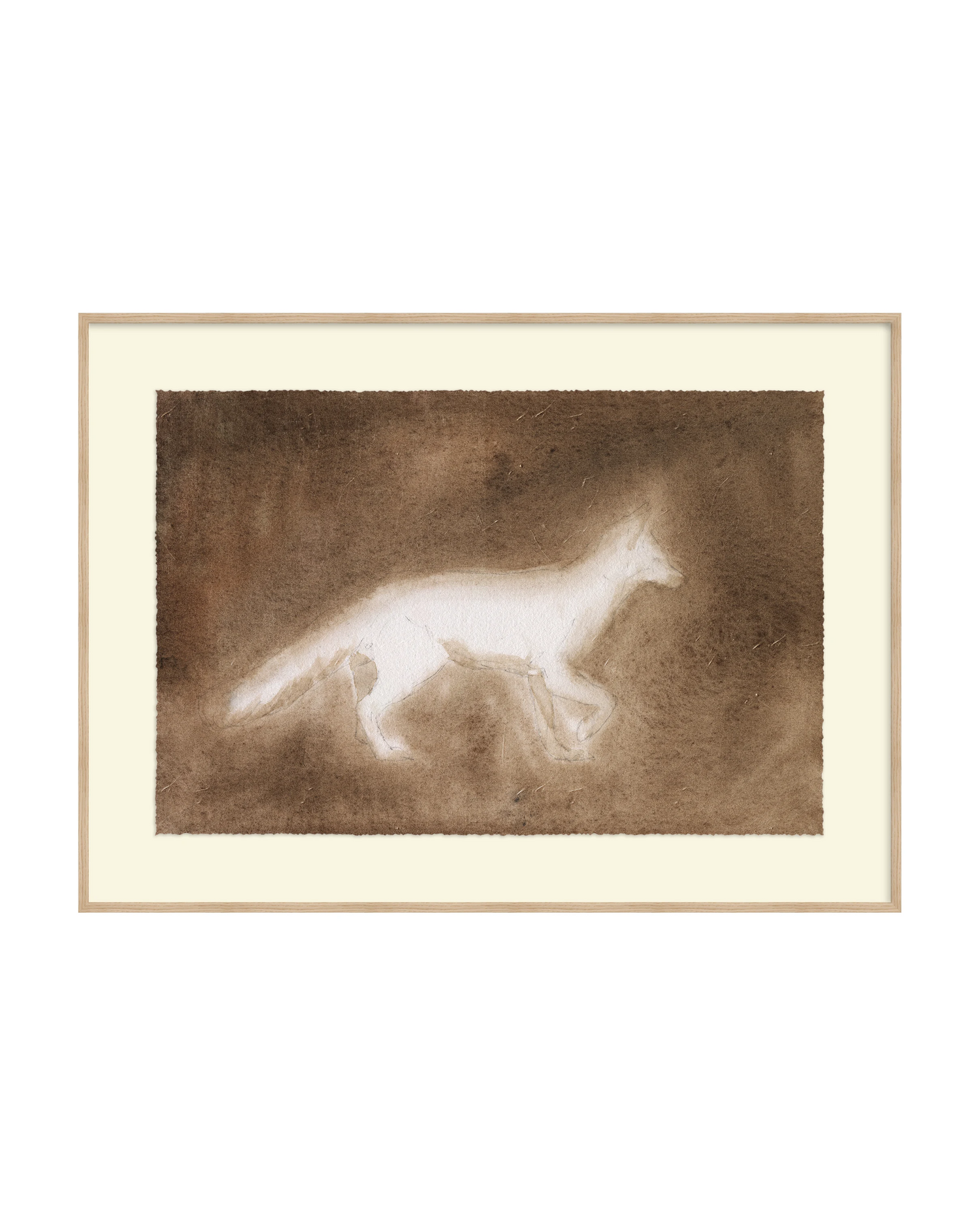 Framed - Matte Oak - Torchon - Off-White Mat / 44.5 x 32.5