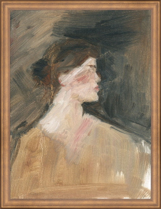 Framed Profile Sketch. Frame: Timeless Bronze. Paper: Rag Paper. Art Size: 16x12. Final Size: 17'' X 13''