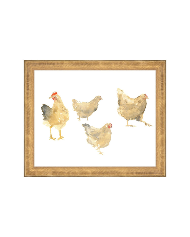 Watercolor Hens
