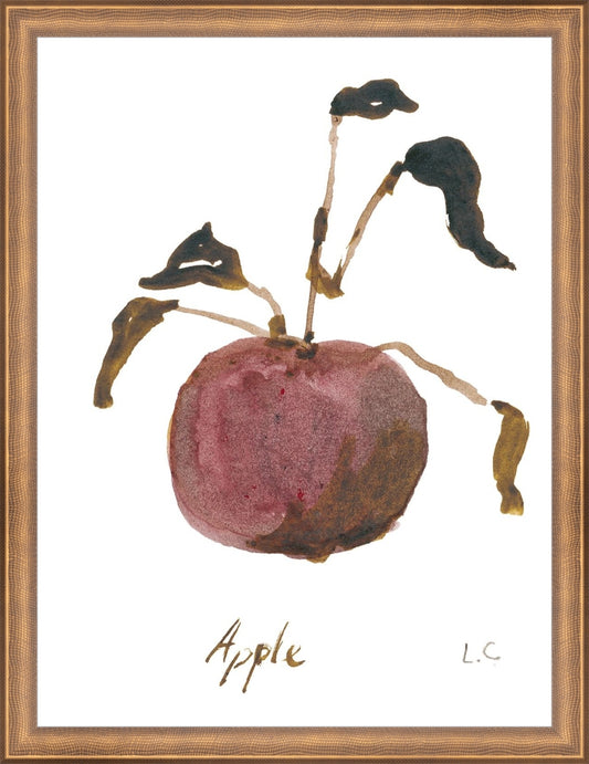 Framed Apple. Frame: Timeless Bronze. Paper: Rag Paper. Art Size: 16x12. Final Size: 17'' X 13''