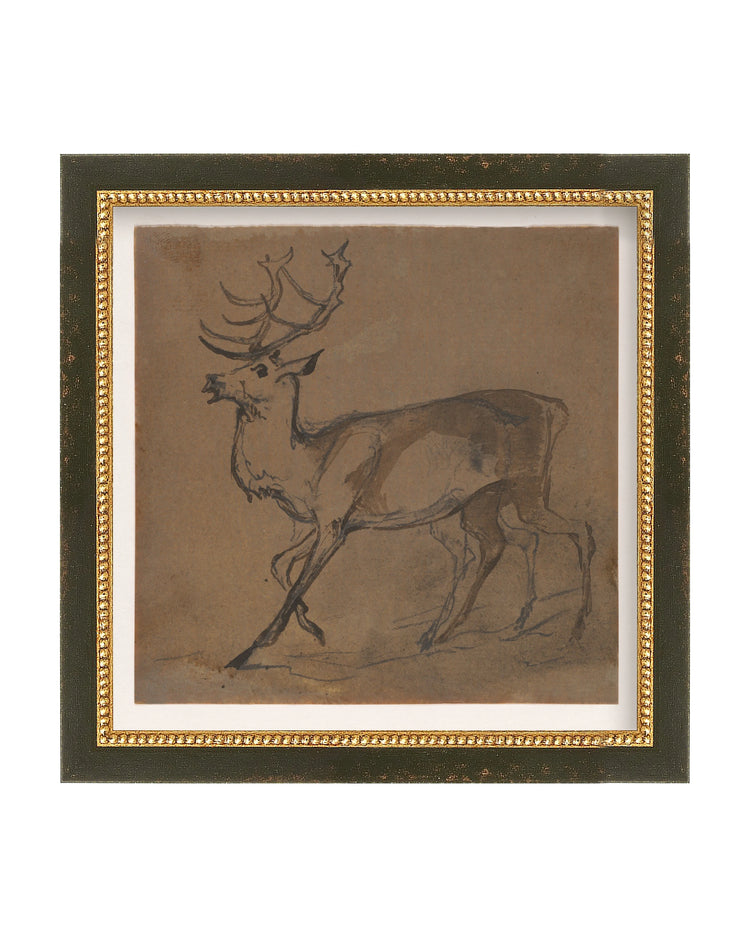 Framed - Vintage Black and Gold - Watercolor - Classic / 9.5 x 9.5