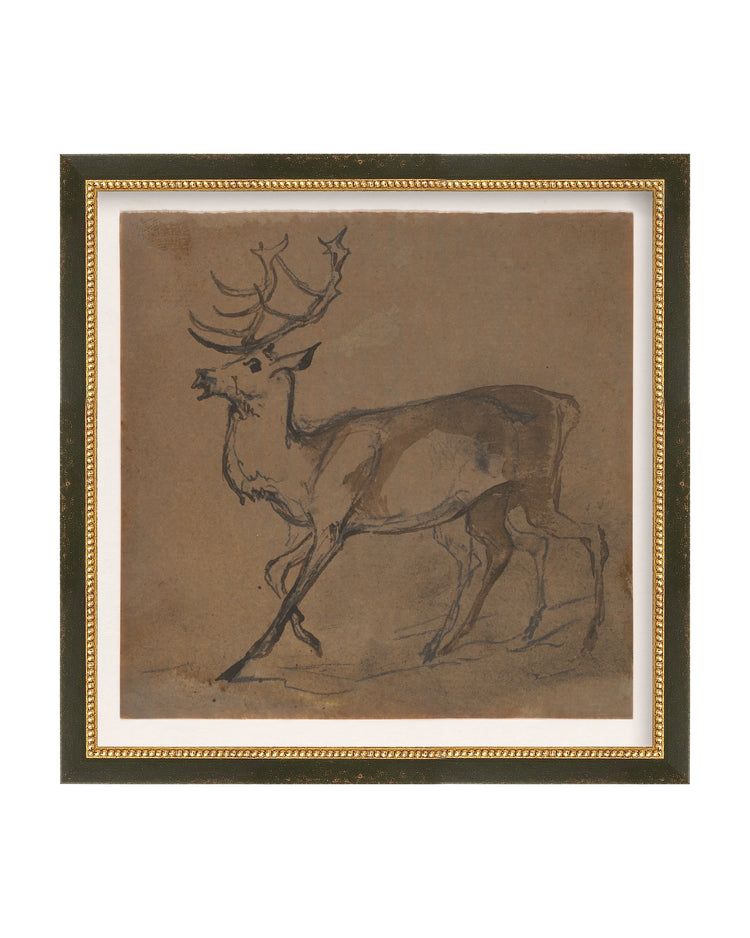 Framed - Vintage Black and Gold - Watercolor - Classic / 13.5 x 13.5