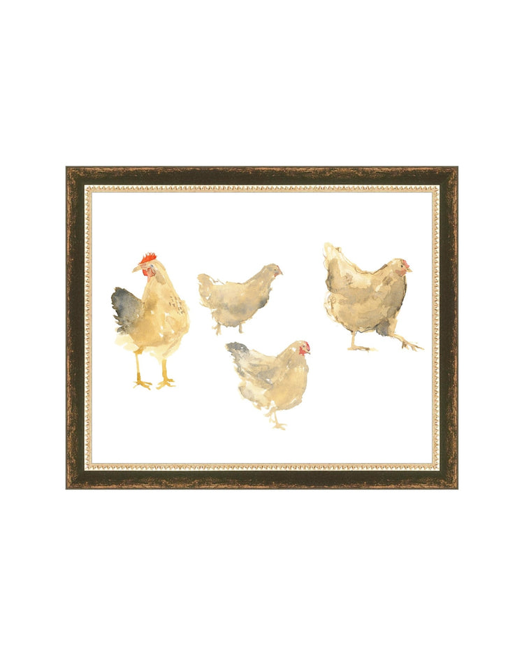 Watercolor Hens