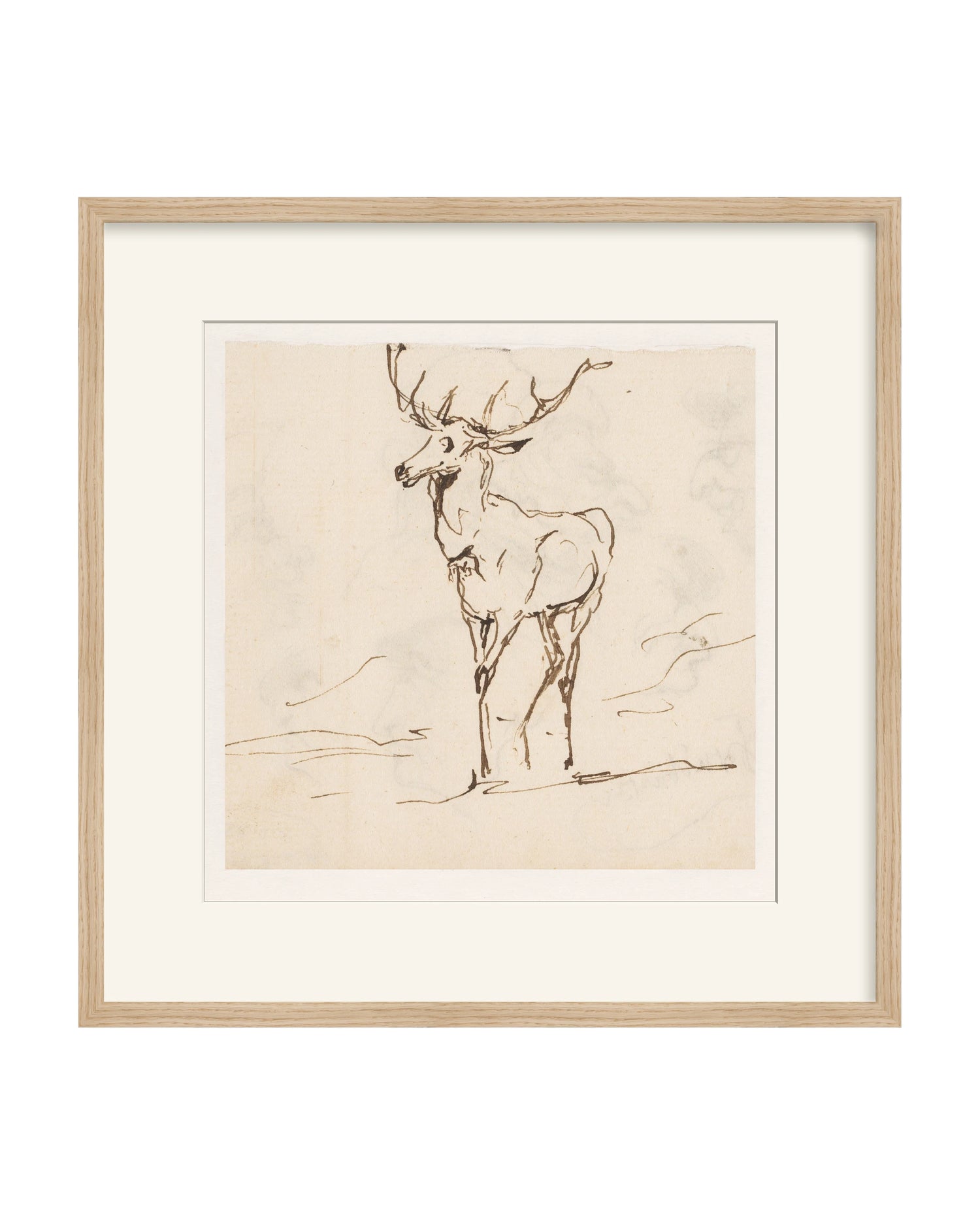 Framed - Matte Oak - Warm White Mat / 21.31 x 21.5 / Rag