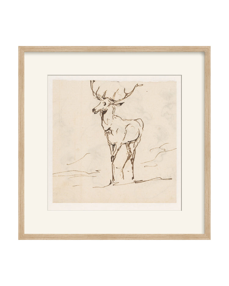 Framed - Matte Oak - Warm White Mat / 21.31 x 21.5 / Rag