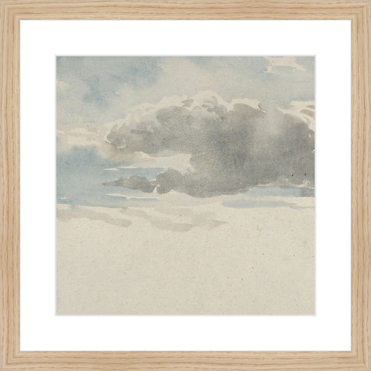 Framed Sky Study V. Frame: Natural Oak. Paper: Smooth Paper. Art Size: 10x10. Final Size: 14'' X 14''