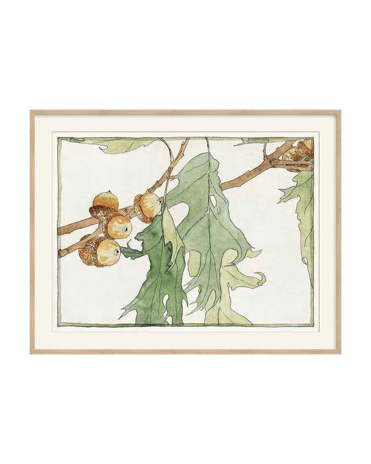 Framed - Matte Oak - Rag - Warm White Mat / 37.5 x 29.5