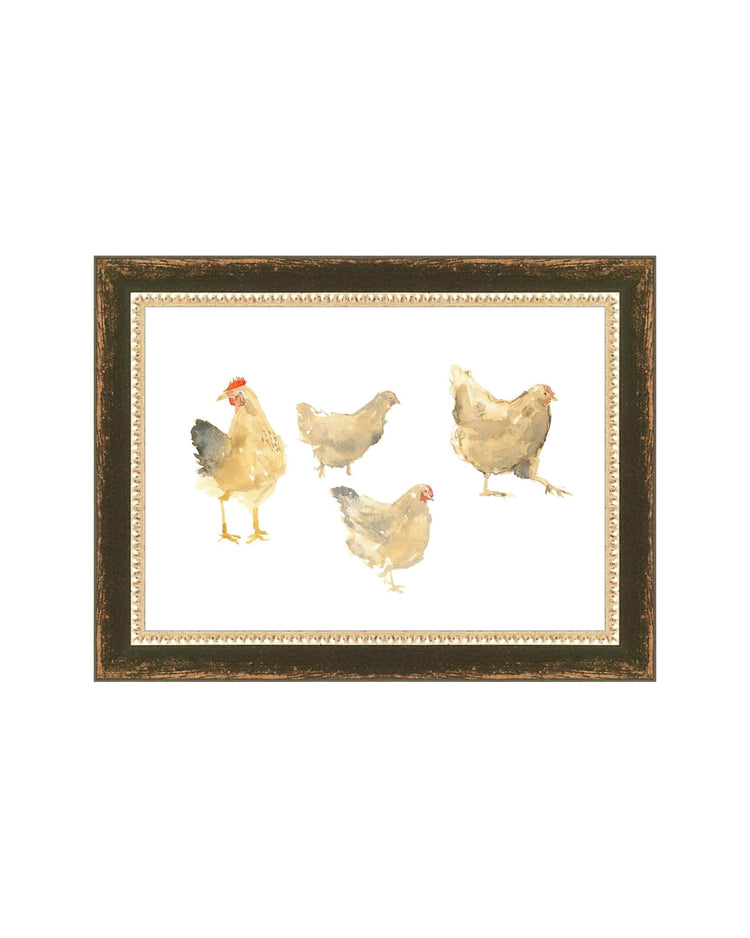 Watercolor Hens