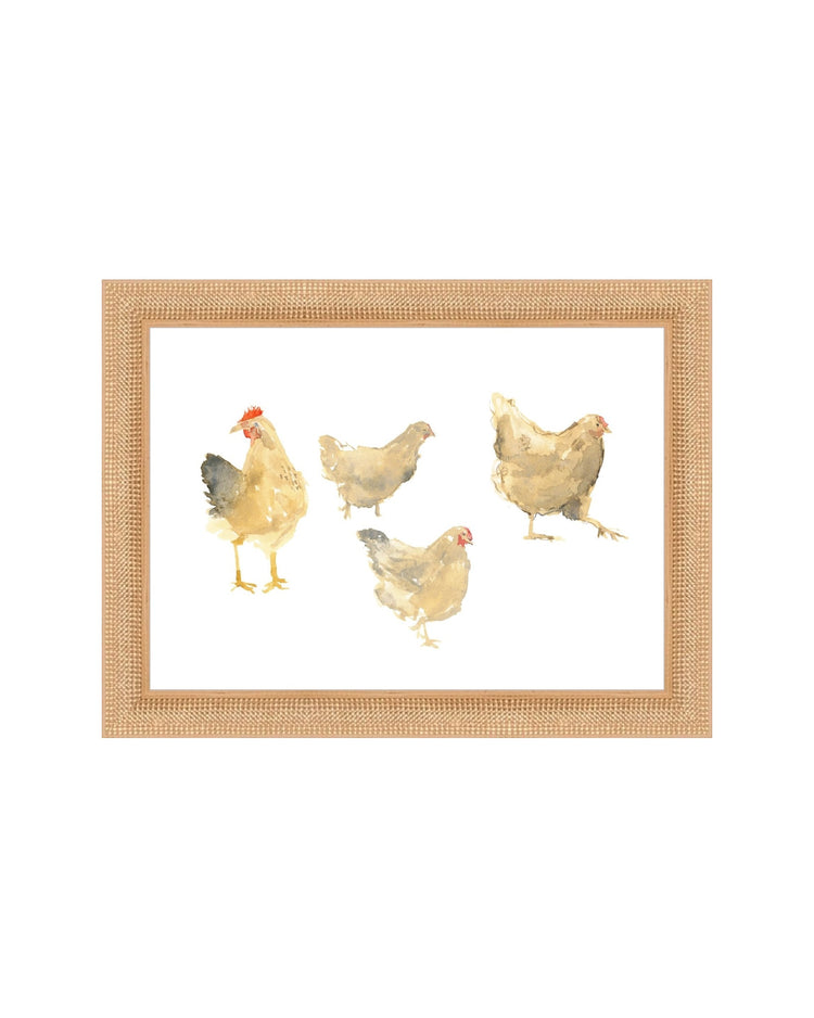 Watercolor Hens