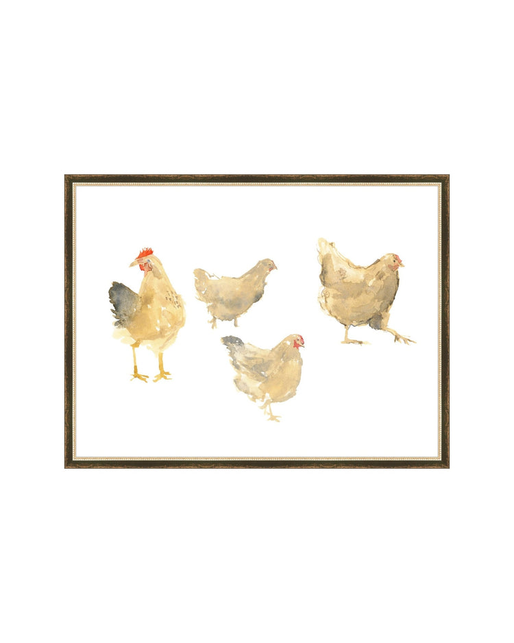 Watercolor Hens