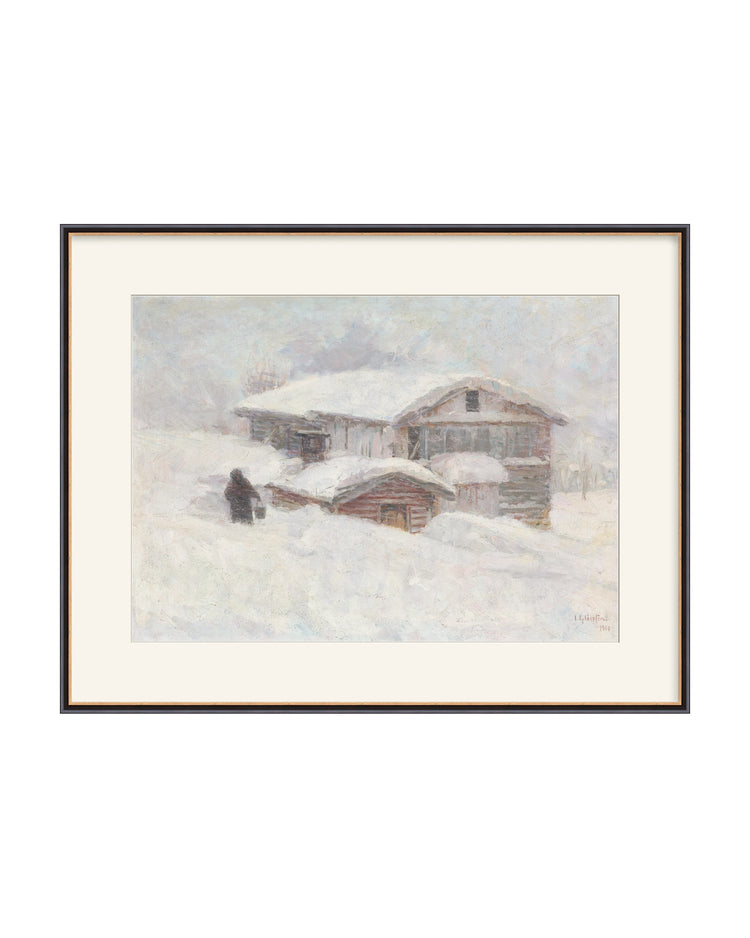 Framed - Traditional Black and Gold - Warm White Mat / 32.5 x 25.31 / Rag Paper