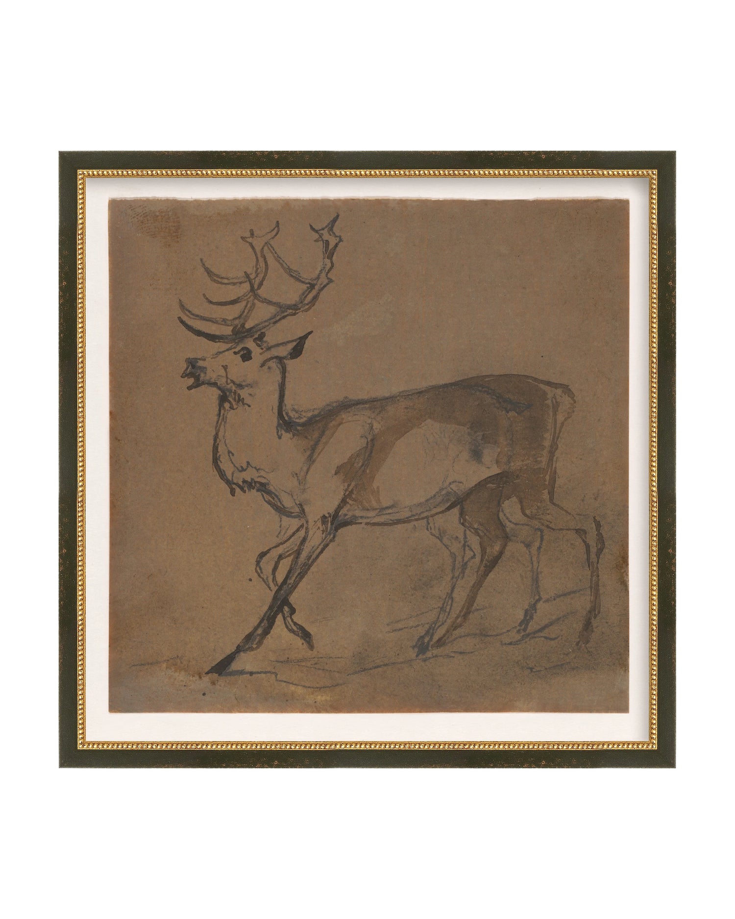 Framed - Vintage Black and Gold - Watercolor - Classic / 17.5 x 17.5