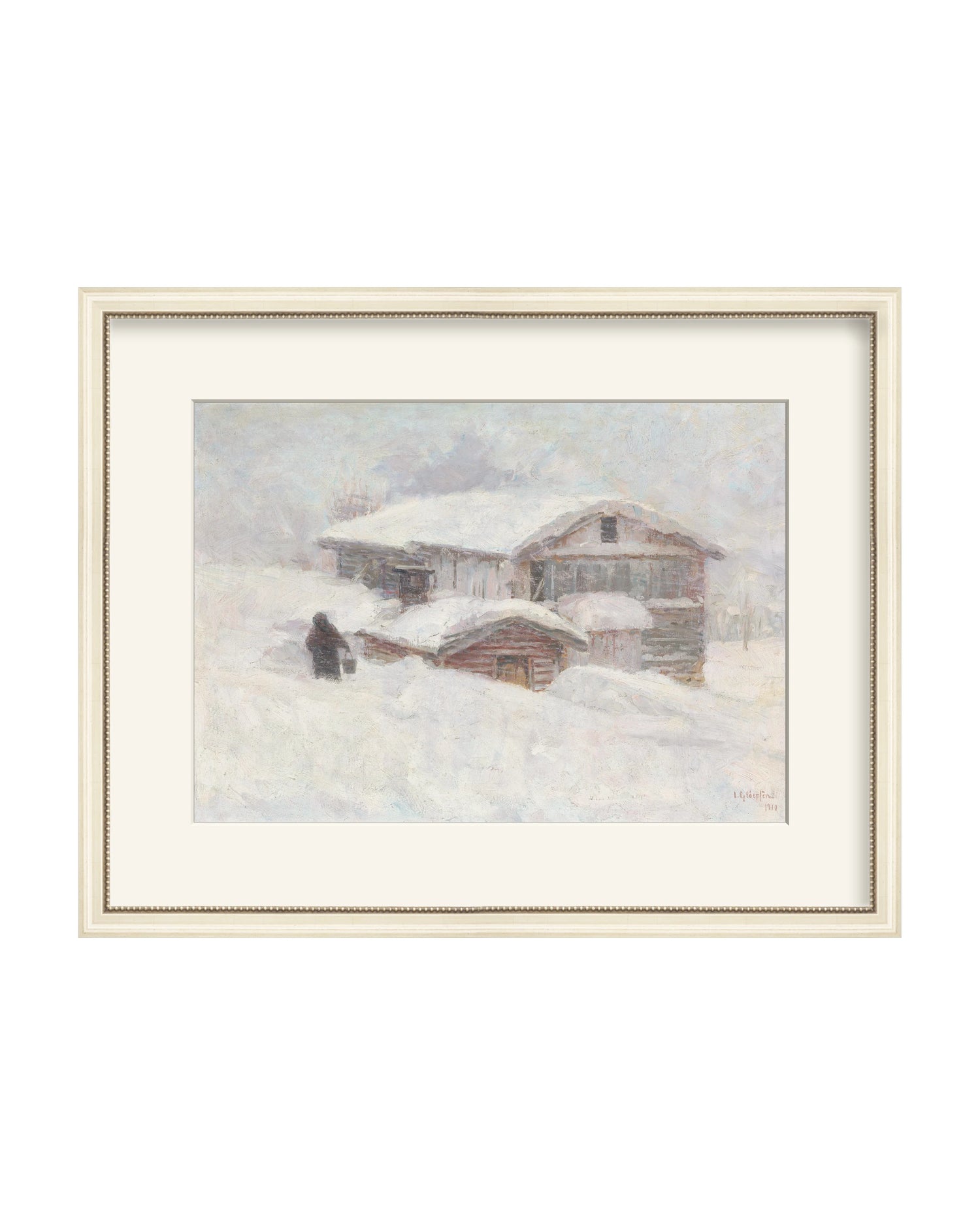 Framed - Antique Ivory - Warm White Mat / 20.75 x 16.44 / Rag Paper