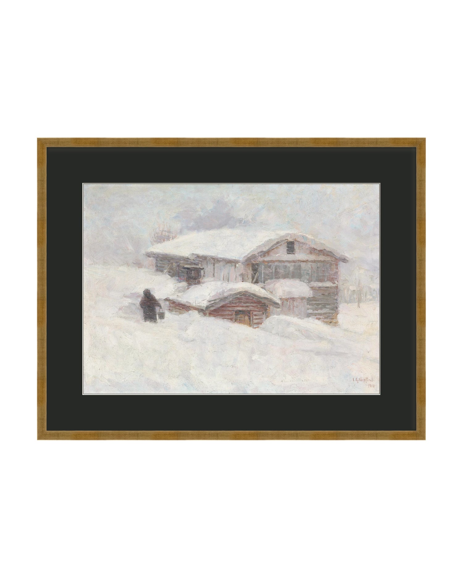 Framed - Vintage Gold - After Night Black Mat / 33 x 25.81 / Rag Paper