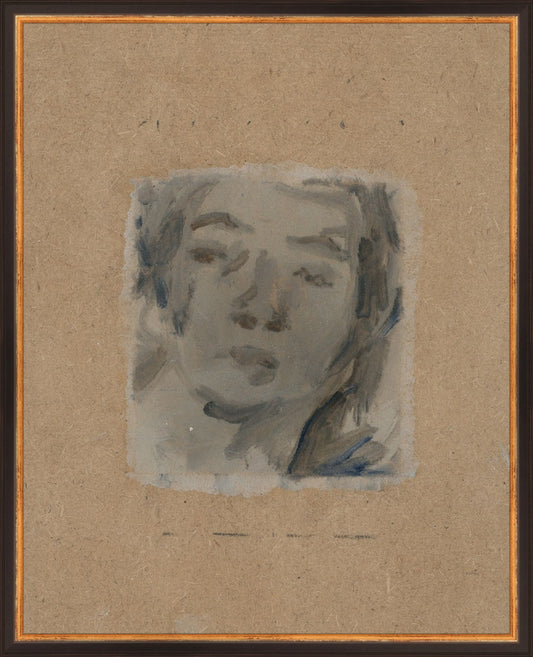 Framed Bemused. Frame: Traditional Black and Gold. Paper: Rag Paper. Art Size: 20x16. Final Size: 21'' X 17''