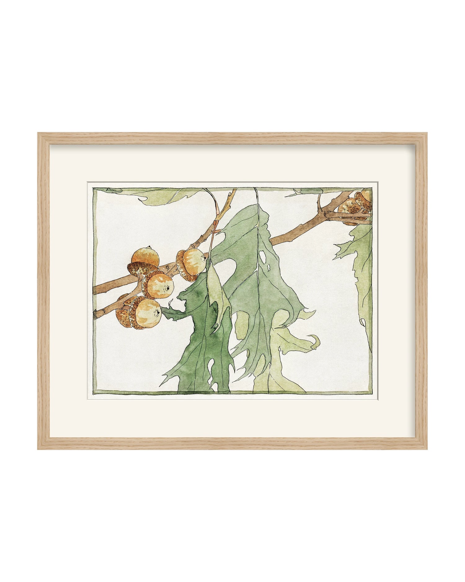 Framed - Matte Oak - Rag - Warm White Mat / 21.5 x 17.5