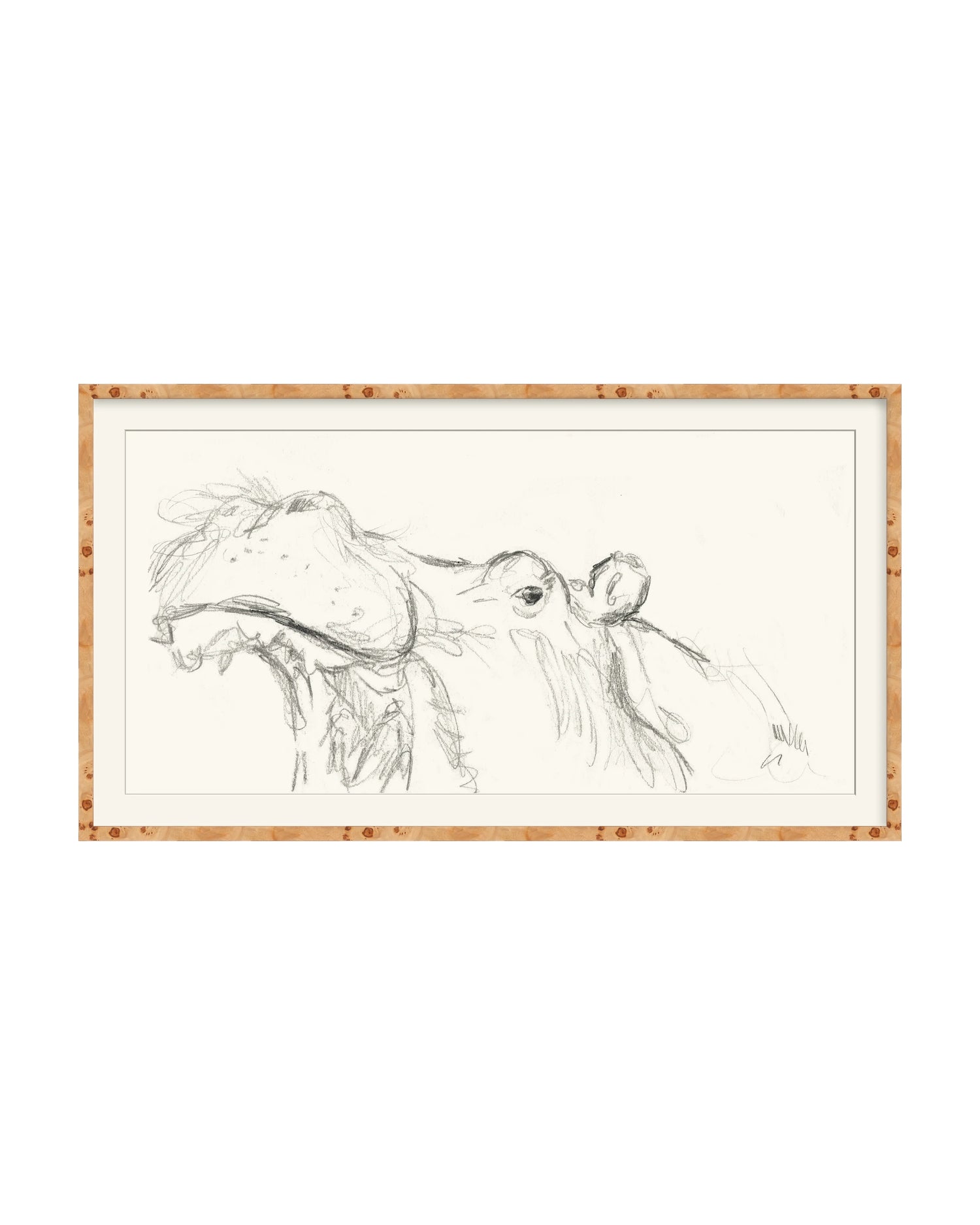 Framed - Natural Burlwood - Rag - Warm White Mat / 40.75 x 22.75