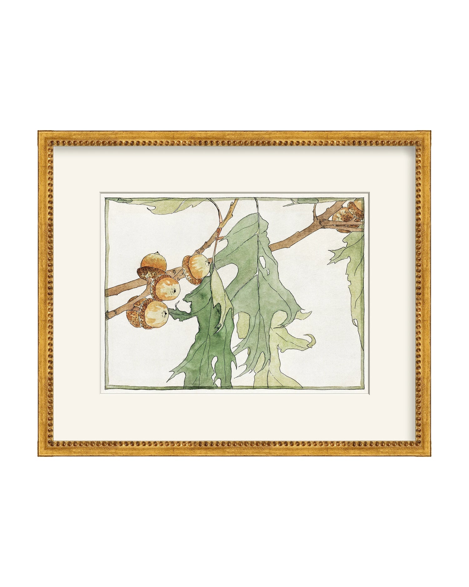 Framed - Beaded Antique Gold - Rag - Warm White Mat / 17.5 x 14.5