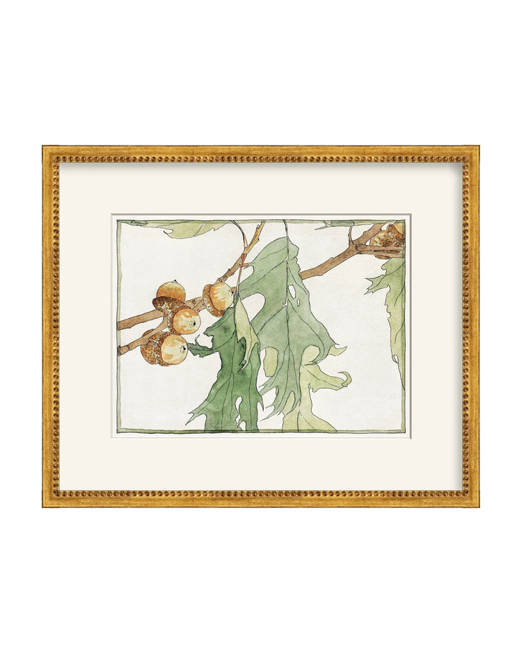 Framed - Beaded Antique Gold - Rag - Warm White Mat / 17.5 x 14.5