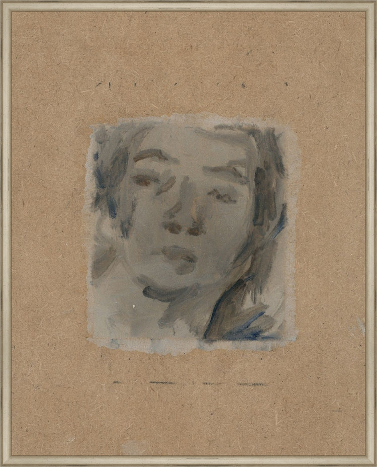 Framed Bemused. Frame: Traditional Silver. Paper: Rag Paper. Art Size: 30x24. Final Size: 31'' X 25''