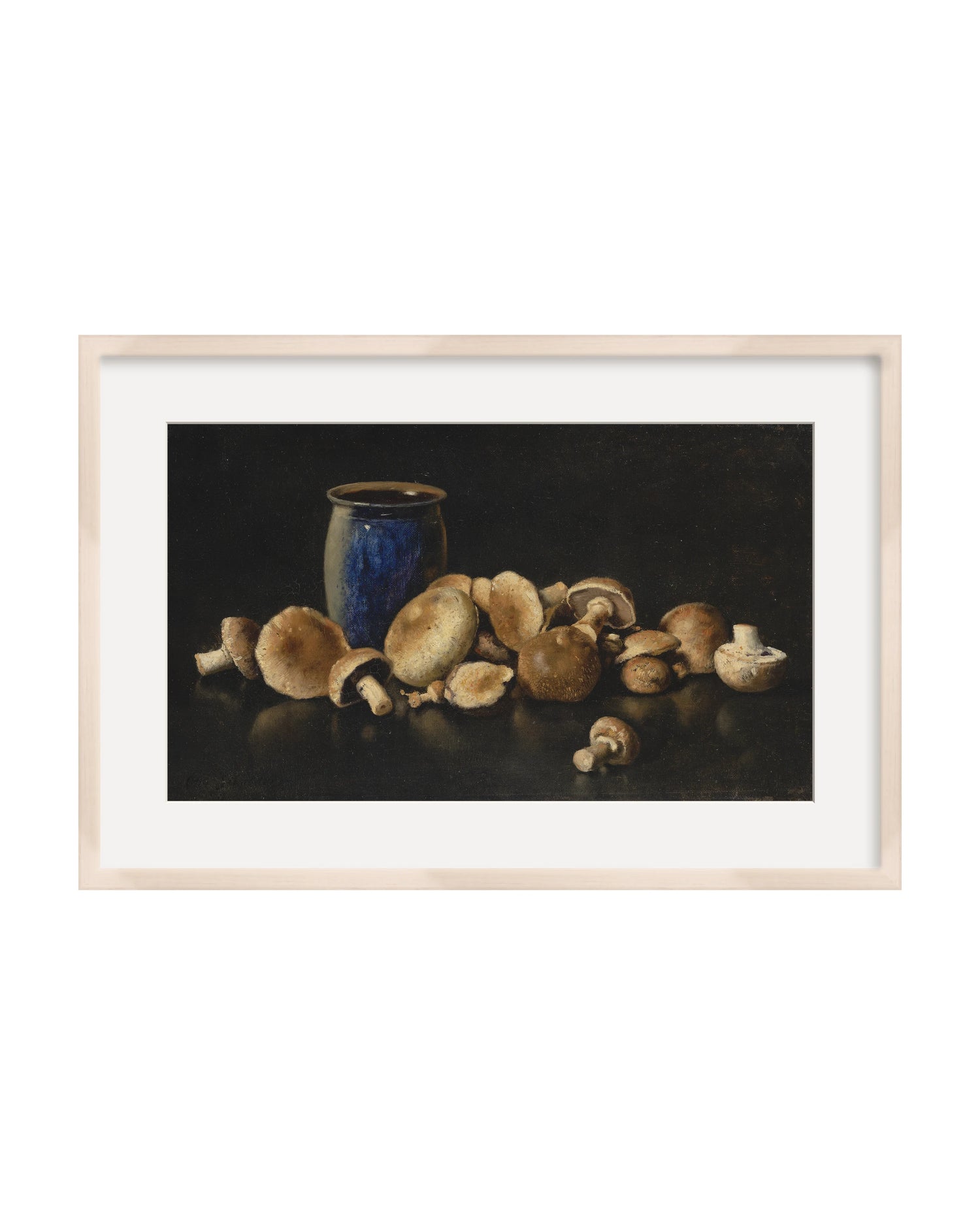 Framed - White Wash Maple - White Mat / 25.5 x 17.25 / Rag Paper
