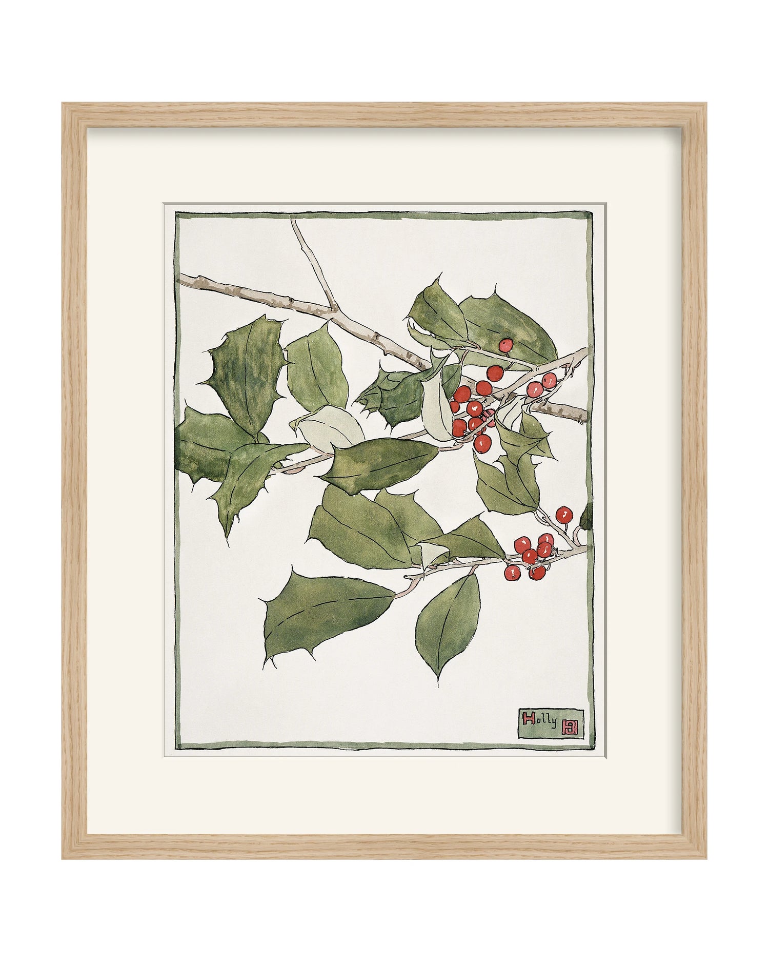 Framed - Matte Oak - Rag - Warm White Mat / 17.5 x 20.5