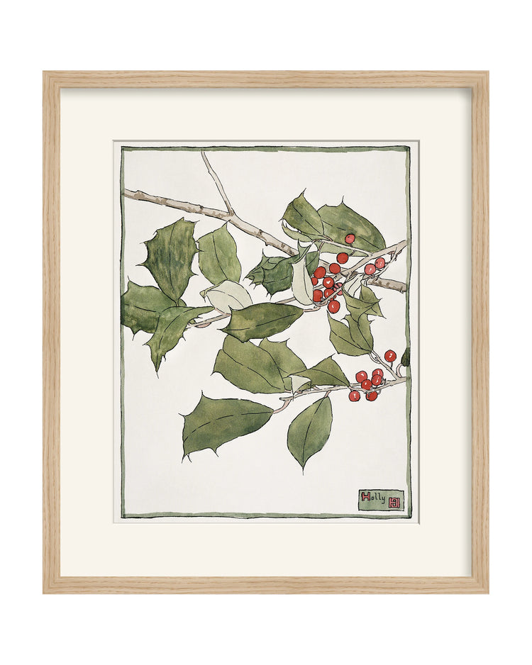 Framed - Matte Oak - Rag - Warm White Mat / 17.5 x 20.5