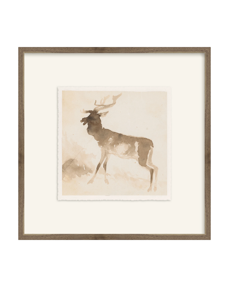 Framed - Matte Walnut - Rag - Warm White Mat / 20.5 x 20.5